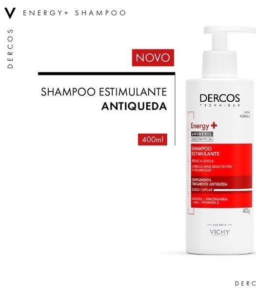 DERCOS Shampoo Estimulante Antiqueda Energy+ 400g - Imagem 4